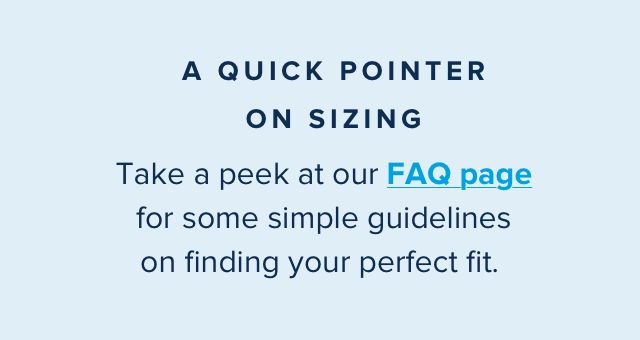 A quick pointer on sizing
